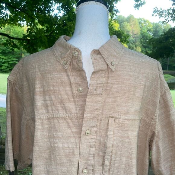 Hobbs Creek Men’s Beige Vented Outdoor Cotton Button Front Shirt Size XL - Picture 2 of 6